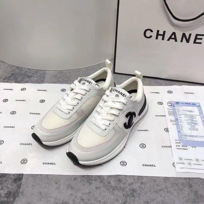 Ch**el Mesh Suede Sneaker White Black G37492 Y55236 10601