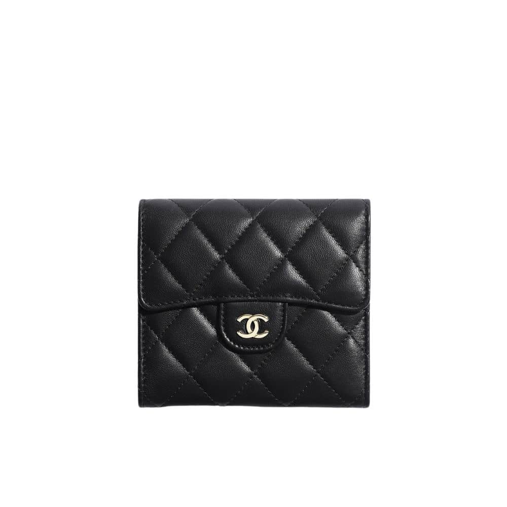 Ch**el Classic Small Flap Wallet Black 12Cm Ap0231 Y01295 C3906