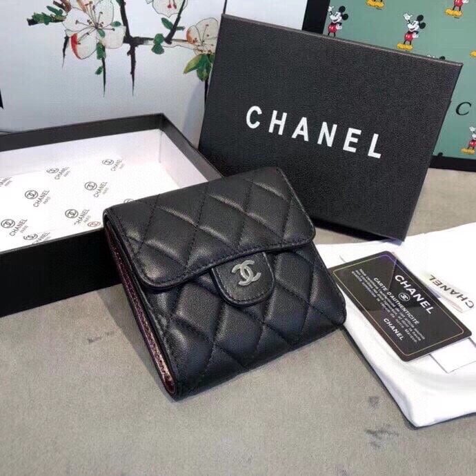 Ch**el Classic Small Flap Wallet Black 12Cm Ap0231 Y01295 C3906