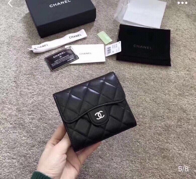 Ch**el Classic Small Flap Wallet Black 12Cm Ap0231 Y01295 C3906