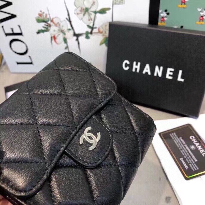 Ch**el Classic Small Flap Wallet Black 12Cm Ap0231 Y01295 C3906