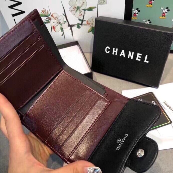 Ch**el Classic Small Flap Wallet Black 12Cm Ap0231 Y01295 C3906