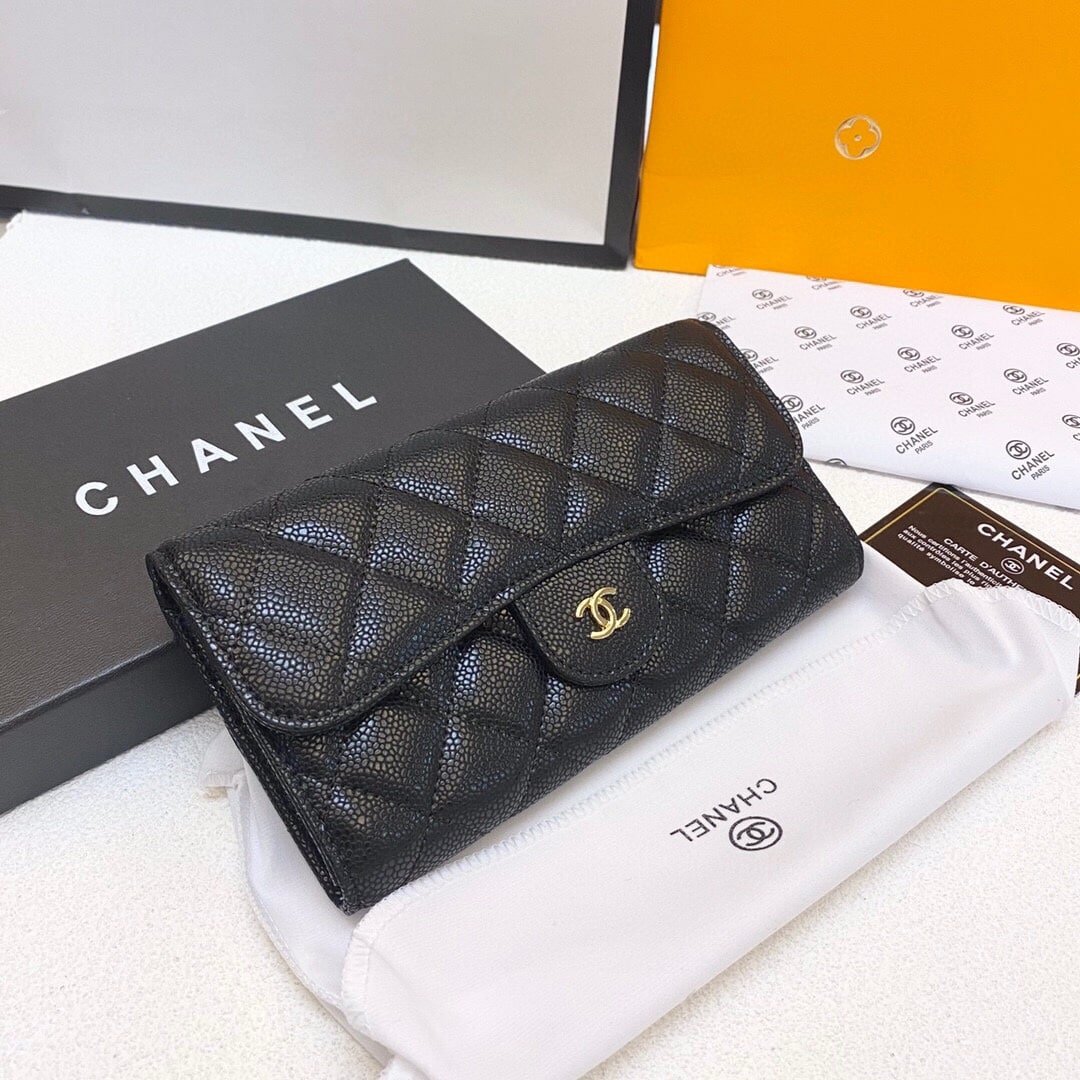 Ch**el Classic Long Flap Wallet 19Cm