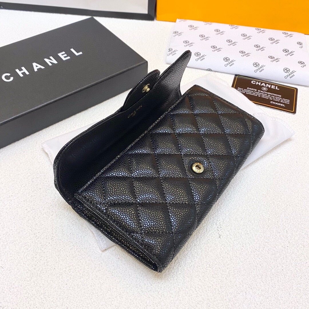 Ch**el Classic Long Flap Wallet 19Cm
