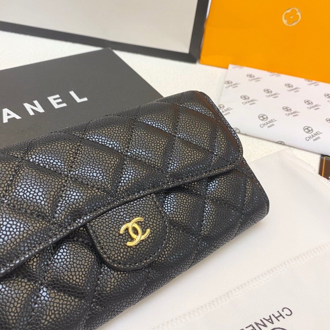 Ch**el Classic Long Flap Wallet 19Cm