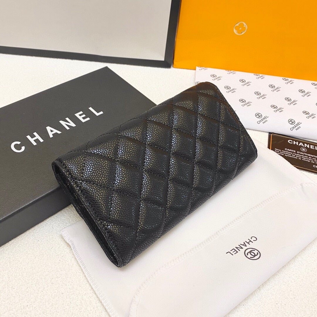 Ch**el Classic Long Flap Wallet 19Cm