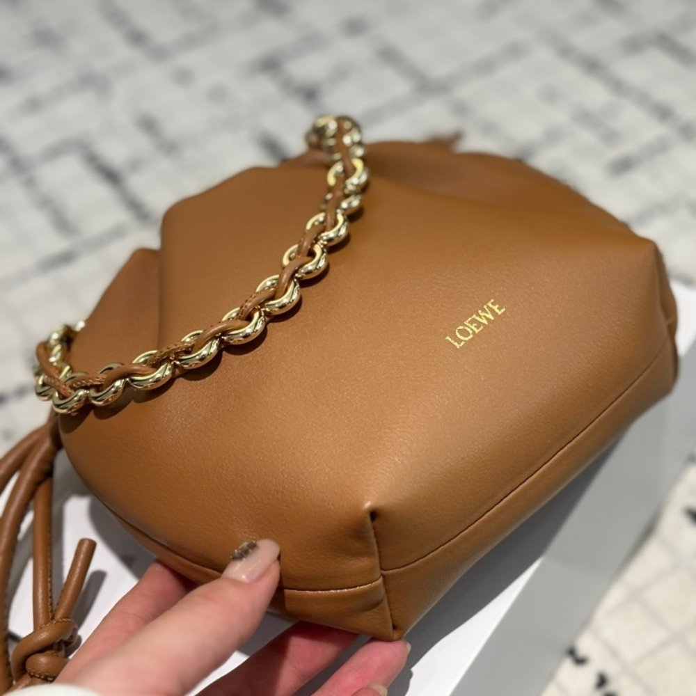 L0ew* Mini Flamenco Purse In Mellow Nappa Brown 16Cm A914Cbpx03 6715
