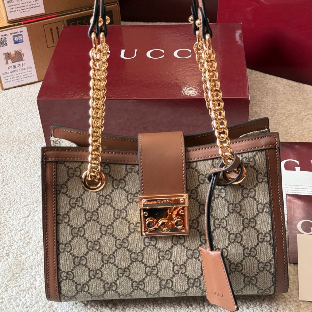 Gvc*1 Padlock Small Shoulder Bag Brown Gg Svp*me 25Cm 498156 Khnkg 8534