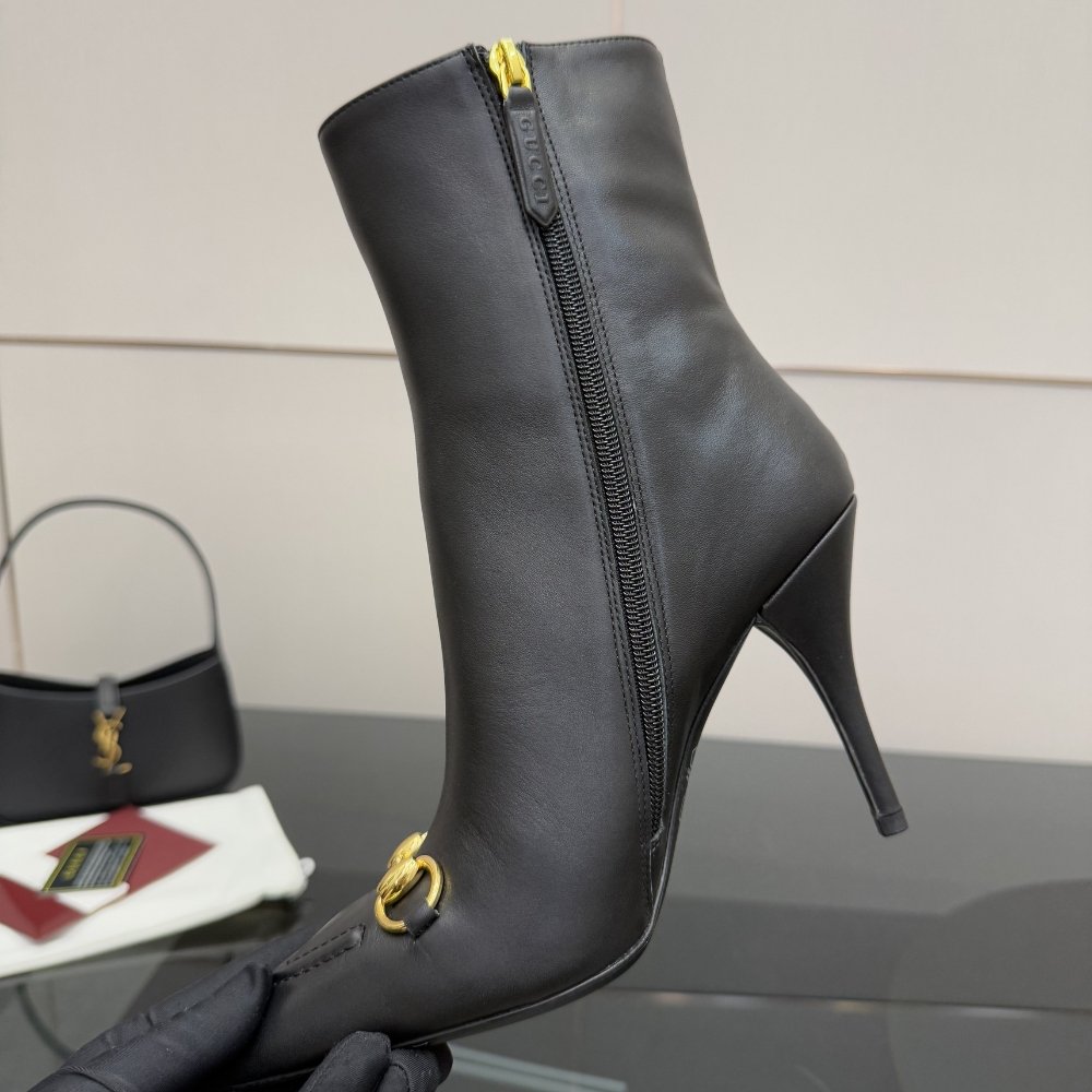 Gvc*1 Women Ankle Boot With Horsebit Black Leather 835741 Bko00 1000