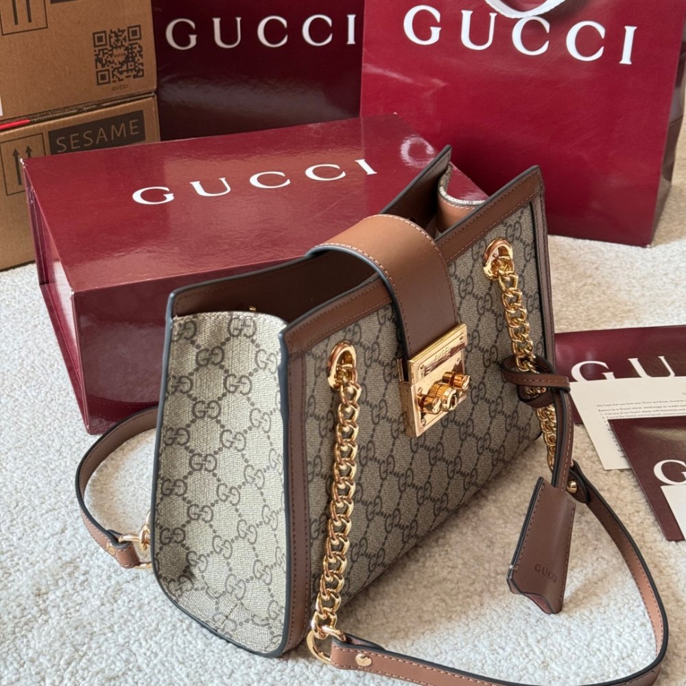 Gvc*1 Padlock Small Shoulder Bag Brown Gg Svp*me 25Cm 498156 Khnkg 8534