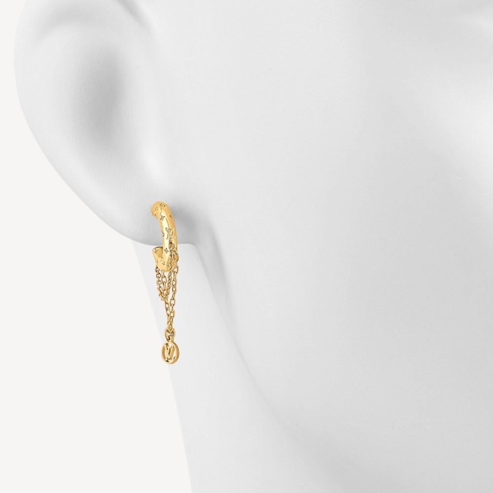 L0vis Vvtt0n Nanogram Mini Hoop Earrings Gold M00572