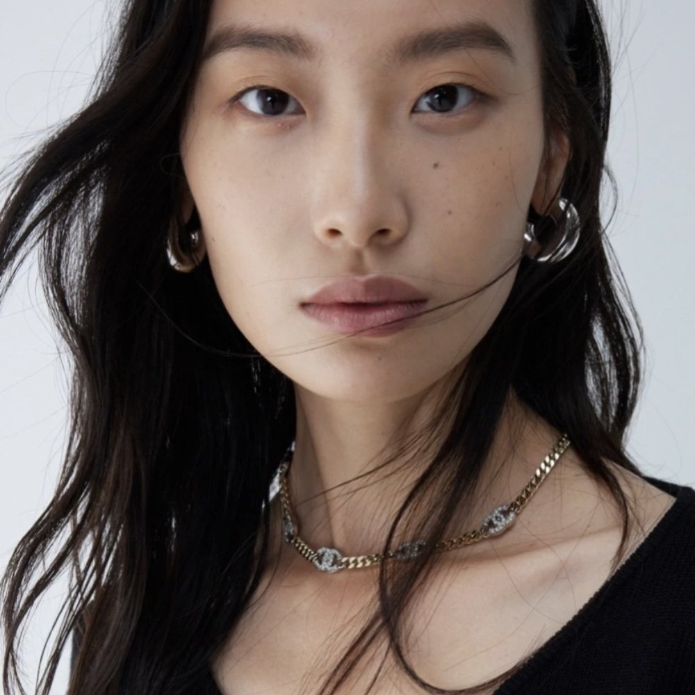 Ch**el Choker Metals And Stone Grains Gold Silver And Transparent Ab6444 B06011 Nc835
