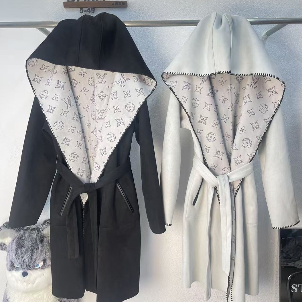 L0vis Vvtt0n Reversible Mahina Monogram Wrap Coat Black