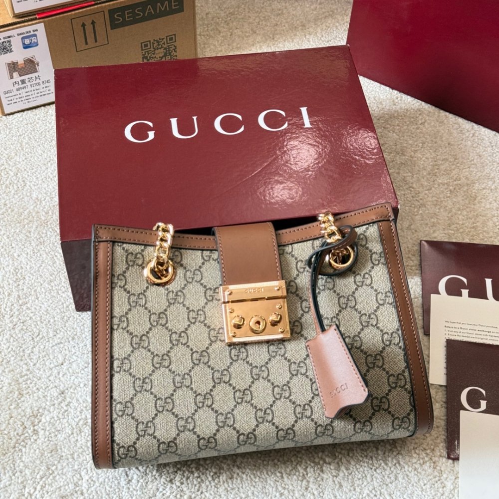 Gvc*1 Padlock Small Shoulder Bag Brown Gg Svp*me 25Cm 498156 Khnkg 8534