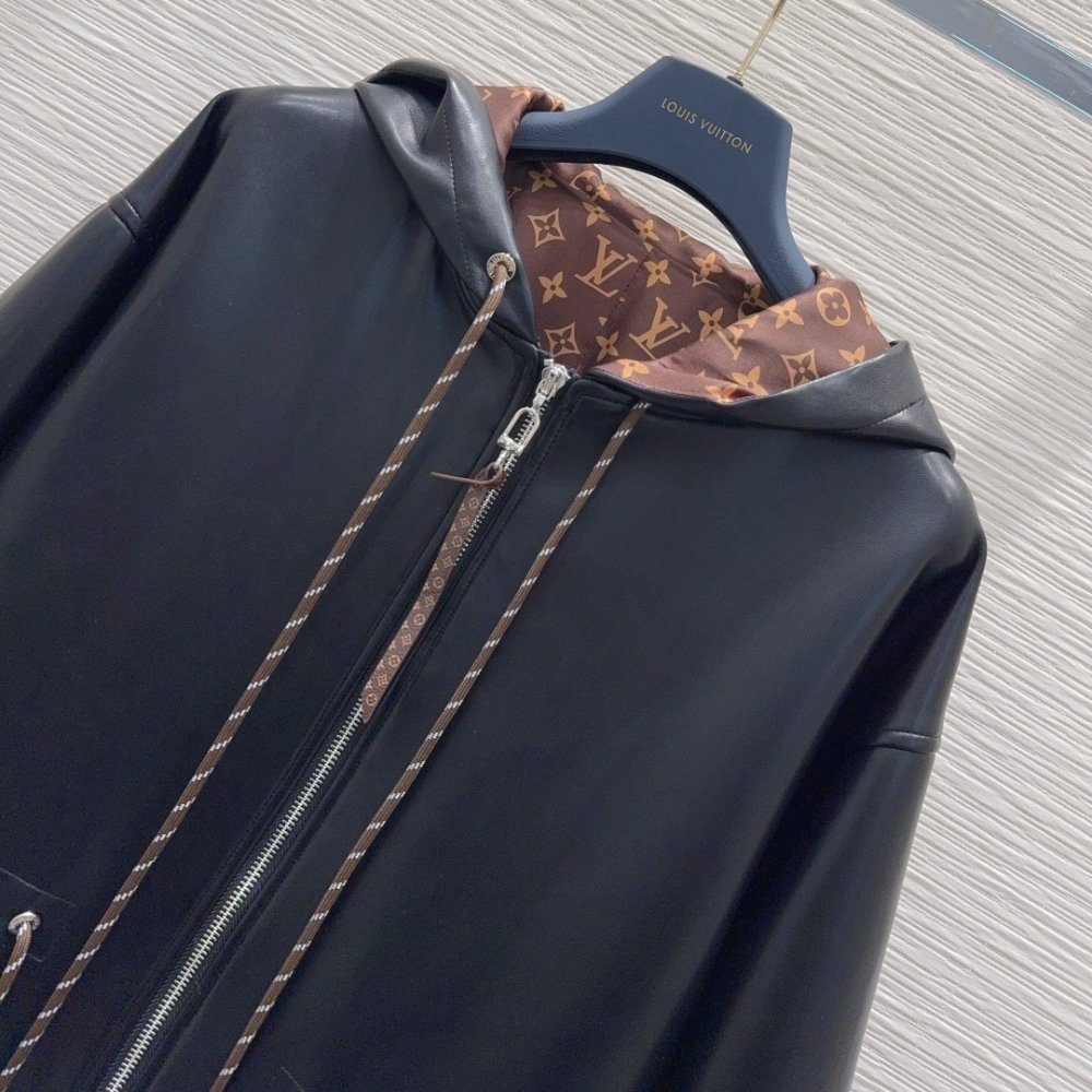 L0vis Vvtt0n Leather Peplum Parka Black 1Aiqrv