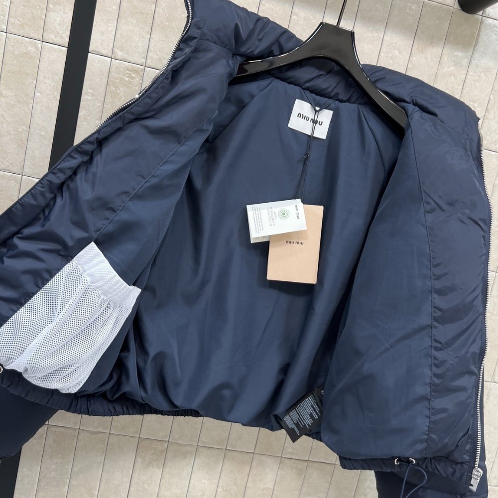 M1um1u Technical Ponge Down Jacket Navy Ml1309 158A F0008 S Ooo