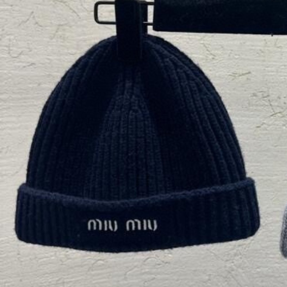 M1um1u Wool Beanie Navy Blue