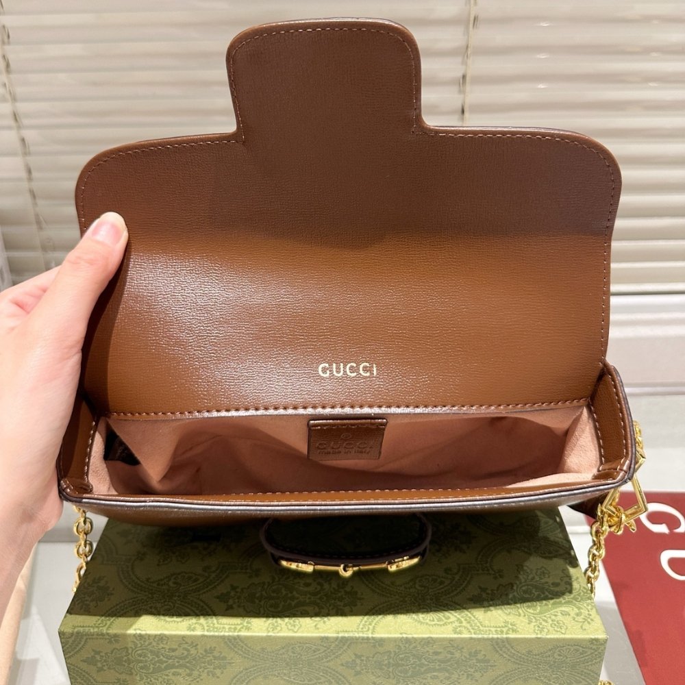 Gvc*1 Horsebit 1955 Small Shoulder Bag Brown 24Cm 735178 1Db0G 2361