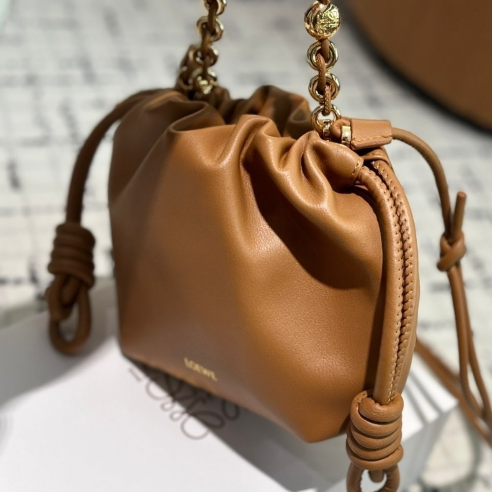 L0ew* Mini Flamenco Purse In Mellow Nappa Brown 16Cm A914Cbpx03 6715