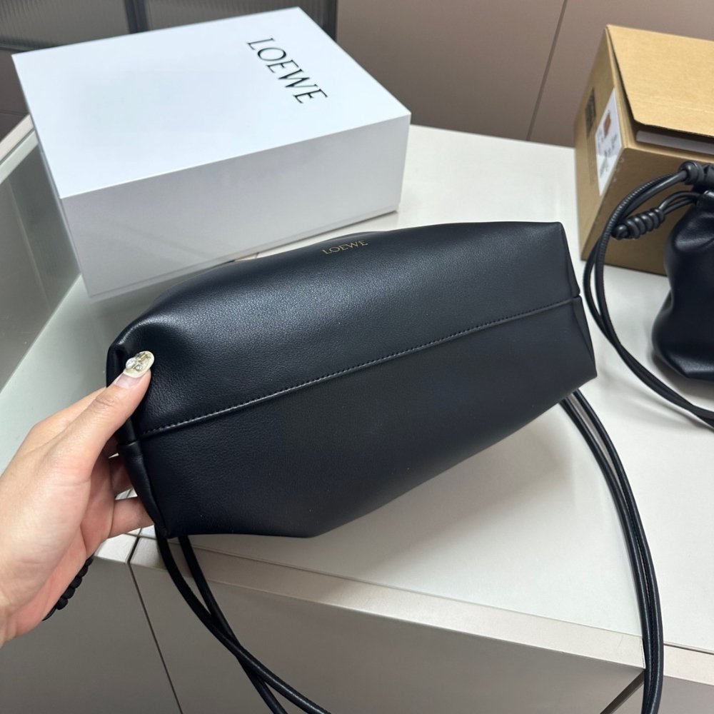 L0ew* Medium Flamenco Purse In Mellow Nappa Black 30Cm A411Fcrx02 1100