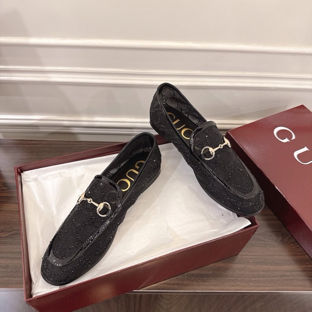 Gvc*1 Women Gg Crystal Jordaan Loafer Black 835483 Faeq0 1046