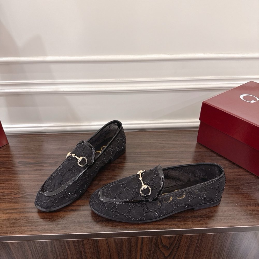 Gvc*1 Women Gg Crystal Jordaan Loafer Black 835483 Faeq0 1046