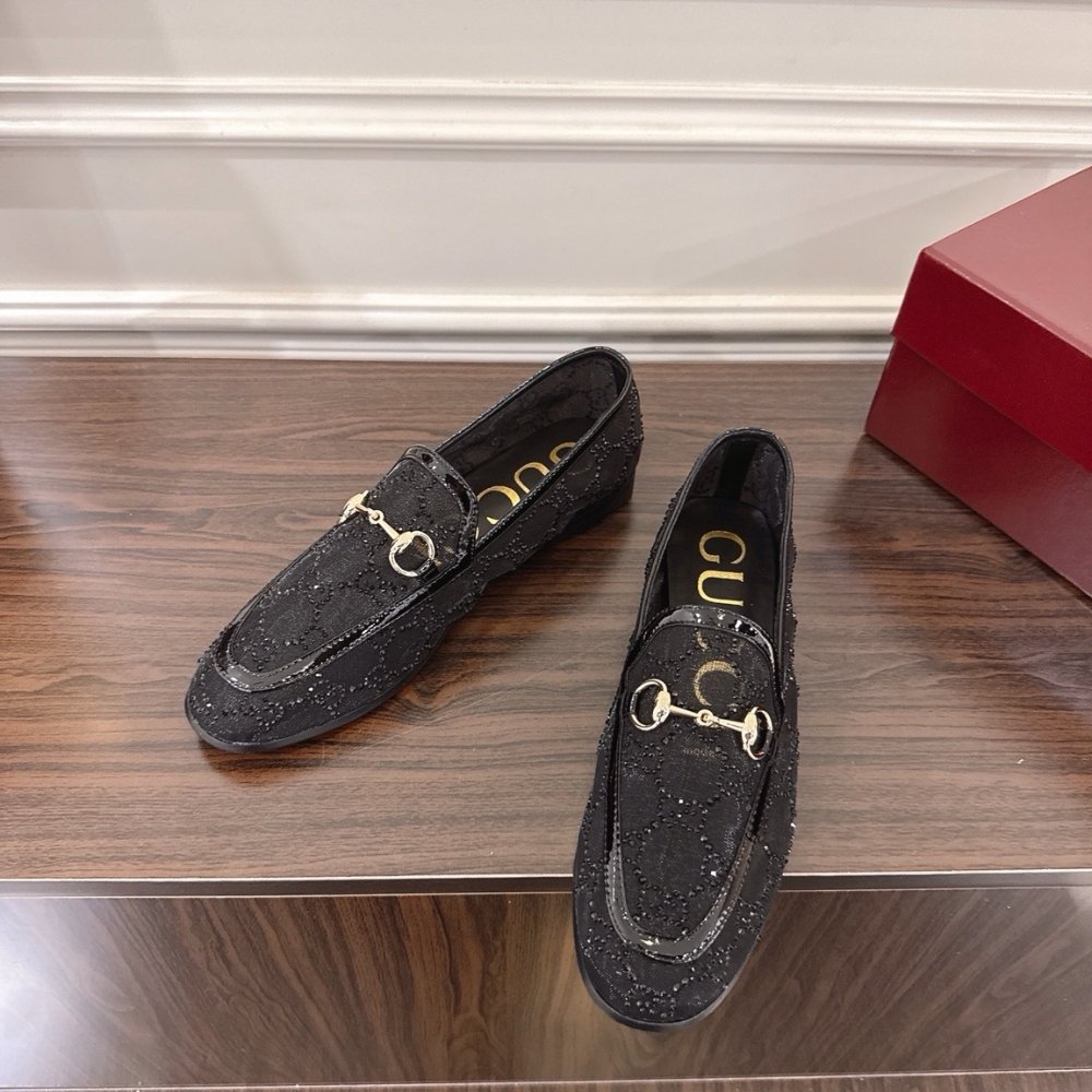 Gvc*1 Women Gg Crystal Jordaan Loafer Black 835483 Faeq0 1046