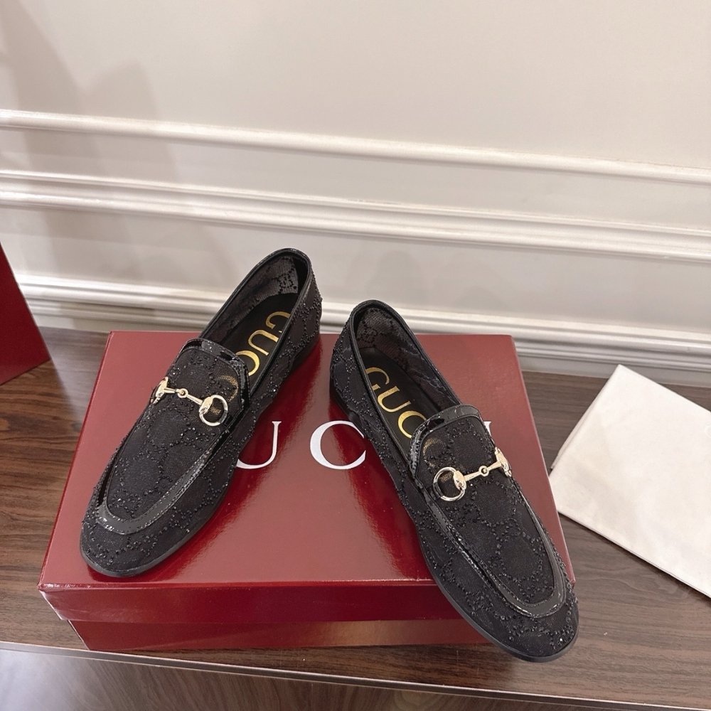 Gvc*1 Women Gg Crystal Jordaan Loafer Black 835483 Faeq0 1046