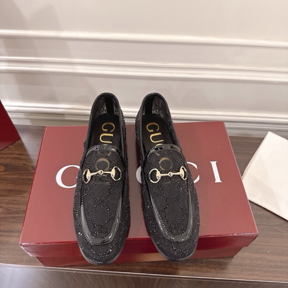 Gvc*1 Women Gg Crystal Jordaan Loafer Black 835483 Faeq0 1046