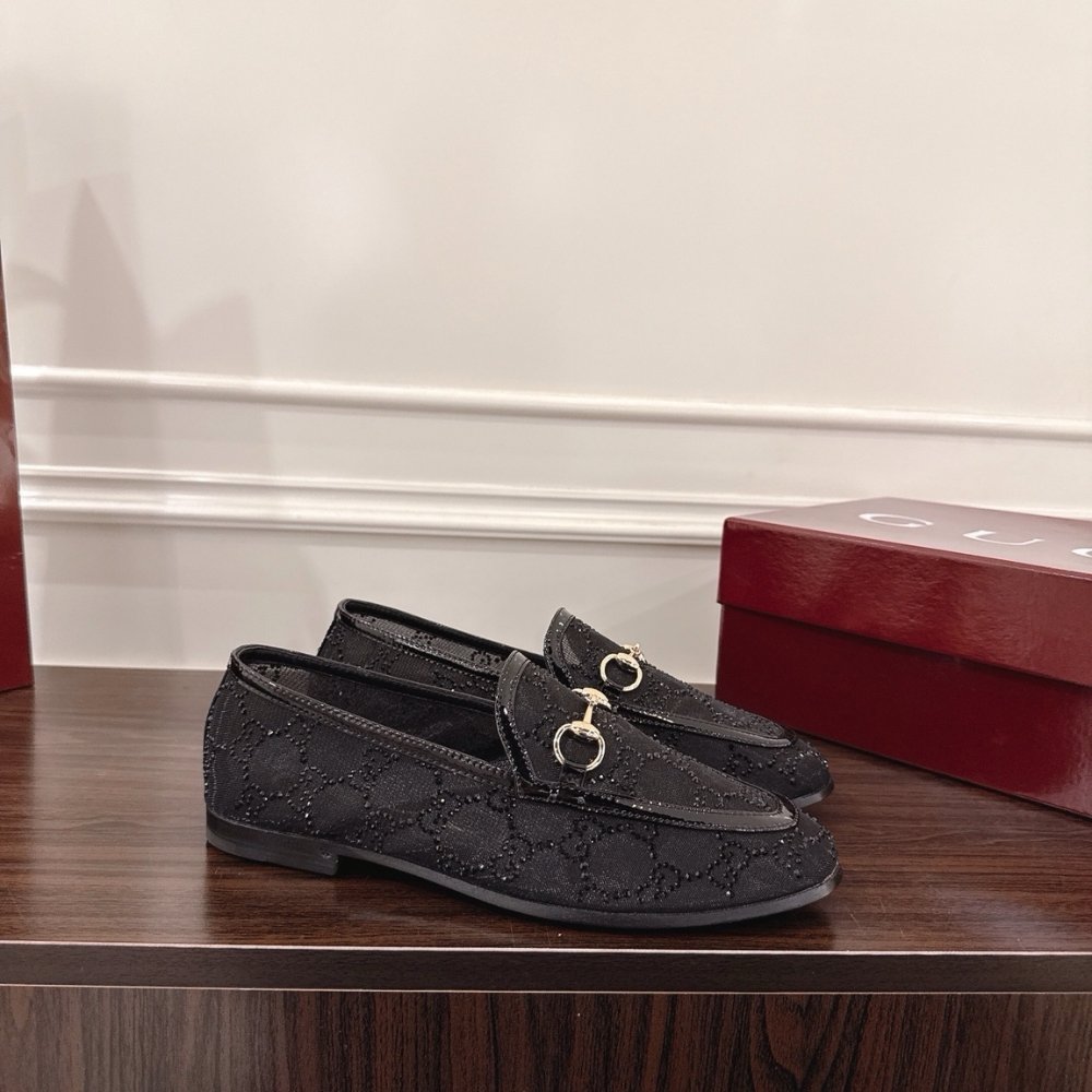 Gvc*1 Women Gg Crystal Jordaan Loafer Black 835483 Faeq0 1046