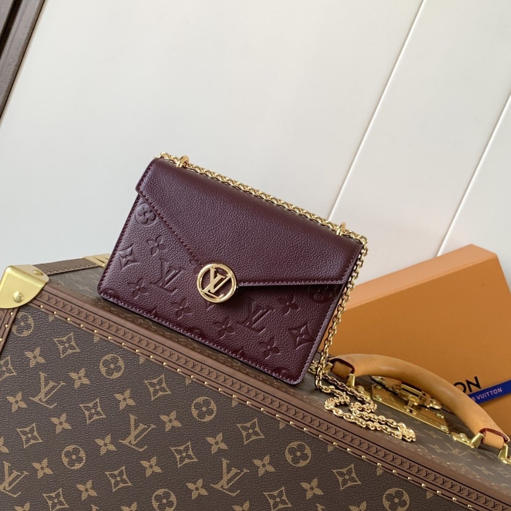 [S*per Vip 1:1] L0vis Vvtt0n Wallet On Chain Rosy Grenat Red 19Cm M25814