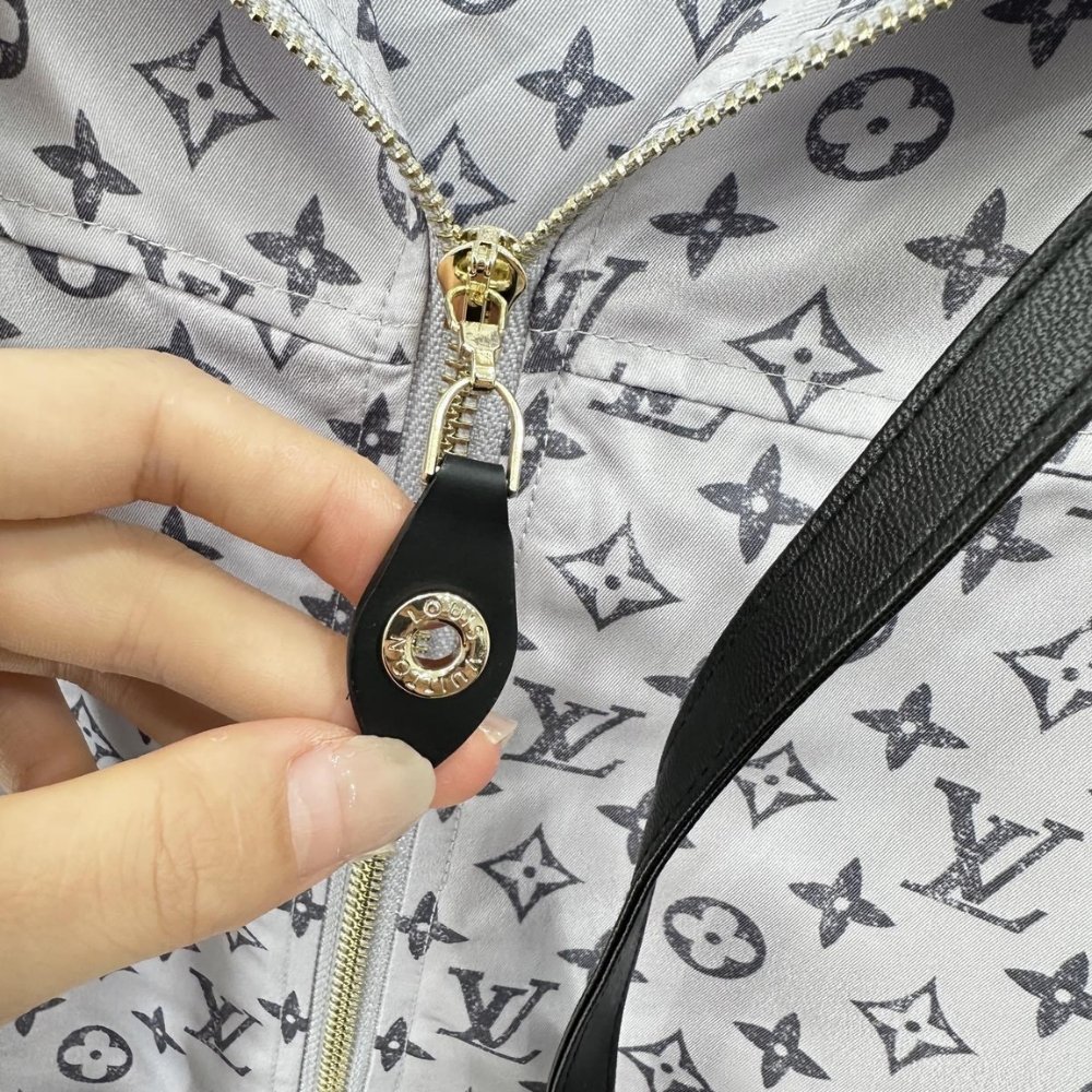 L0vis Vvtt0n Monogram Pattern Parka Jacket Black White 1Ahzpf