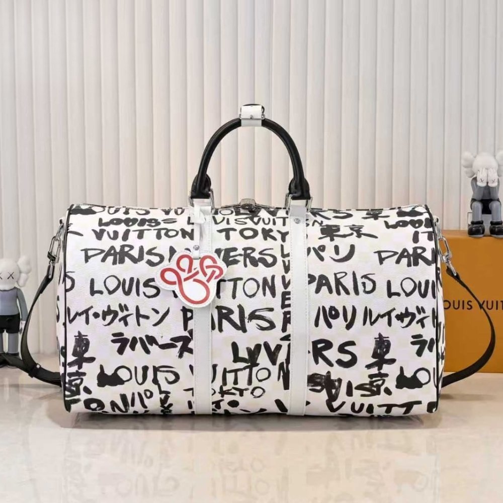 L0vis Vvtt0n Keepall Bandoulière 50 Black And White 50Cm N40804