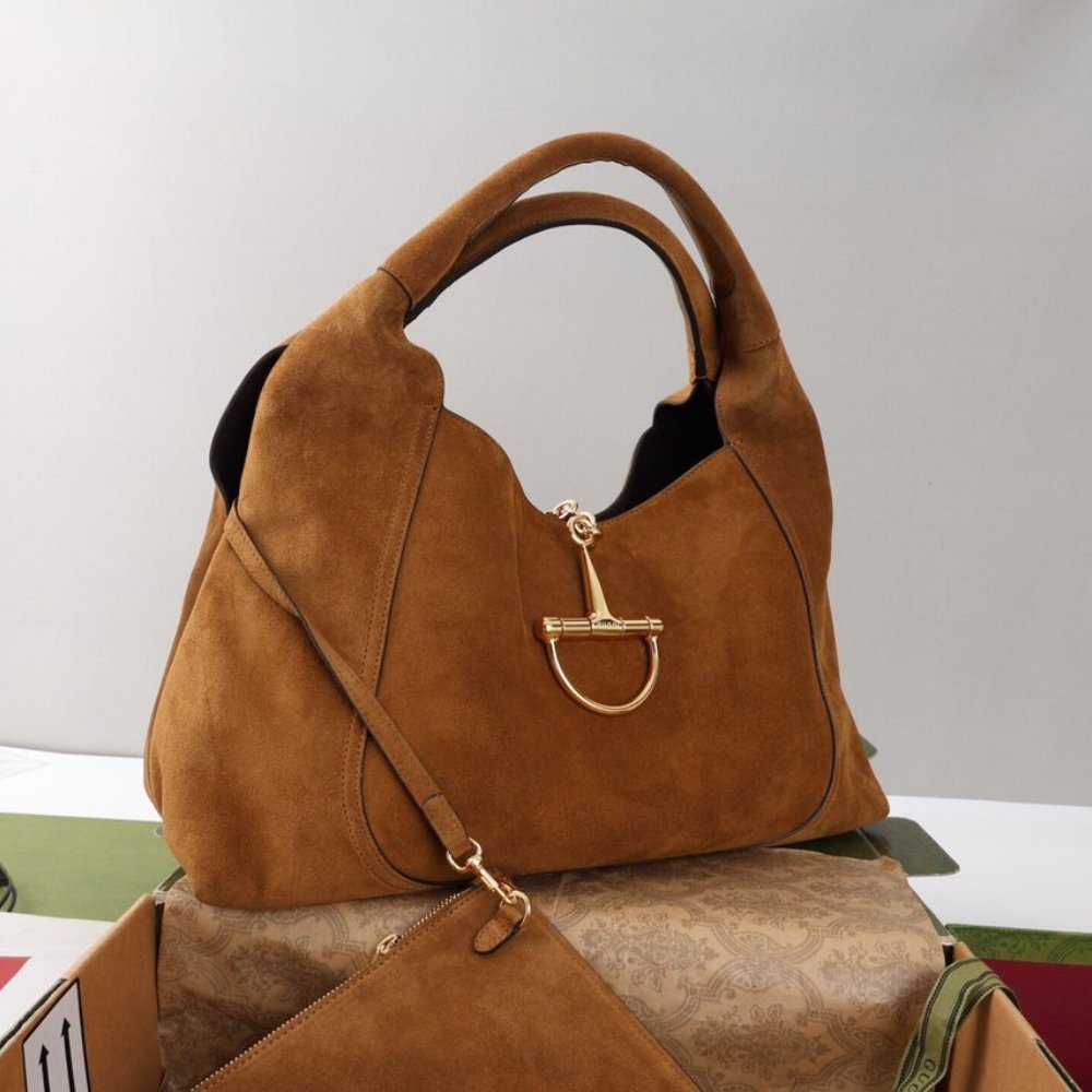 [S*per Vip 1:1] Gvc*1 Softbit Maxi Shoulder Bag Brown Suede 46Cm ‎837466 Aaflb 2118