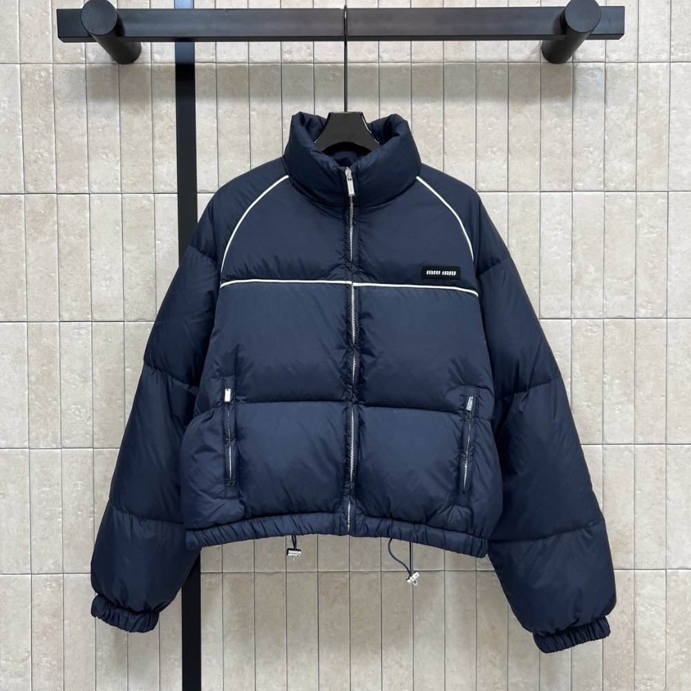 M1um1u Technical Ponge Down Jacket Navy Ml1309 158A F0008 S Ooo