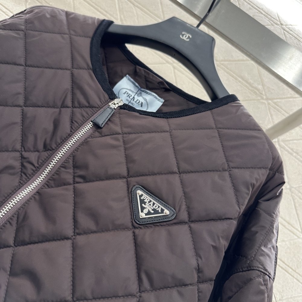 Pra*a Quilted Light Re Nylon Jacket Dark Brown 292167 1Wq9 F0003 S Ooo