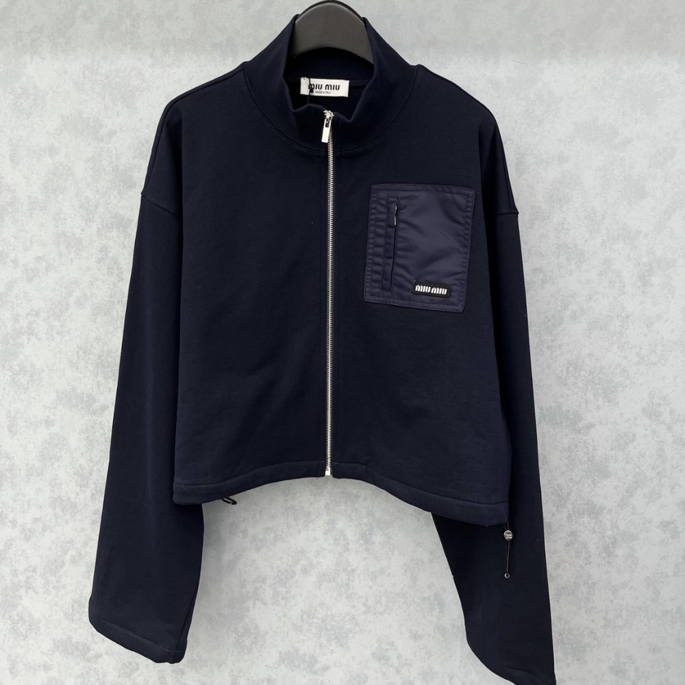 M1um1u Zippered Fleece Jacket Navy Mjla09 18Tp F0008 S Ooo