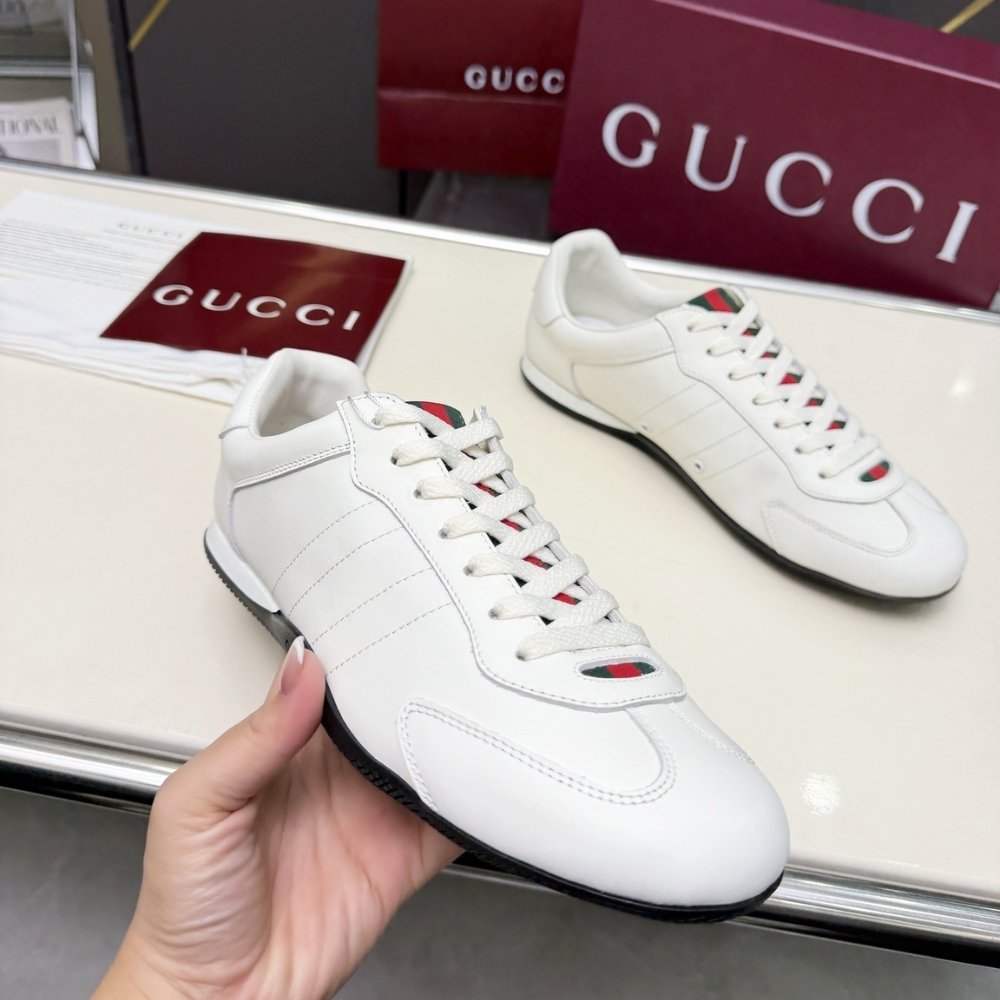 Gvc*1 Men Shift Trainers White Leather 857018 Aafuh 9245