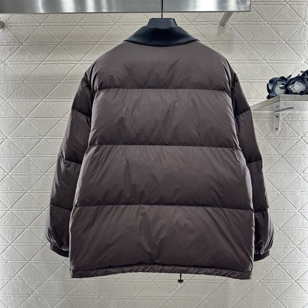 M1um1u Technical Ponge Cropped Down Jacket Brown Ml1107 15Wx F0192 S Ooo