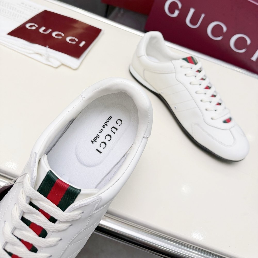 Gvc*1 Men Shift Trainers White Leather 857018 Aafuh 9245