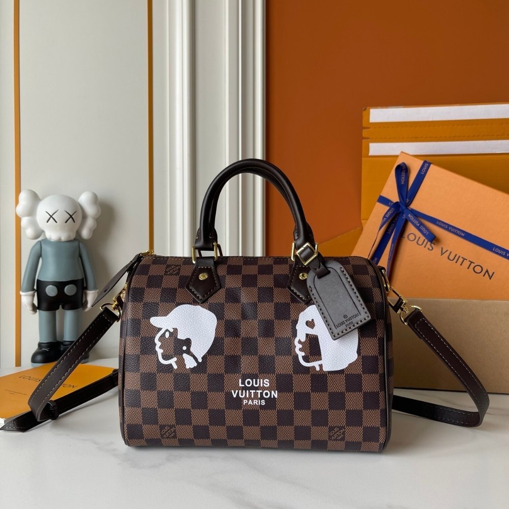 L0vis Vvtt0n Speedy 25 Bandoulière Damier Ebene Canvas Brown 25Cm N40772
