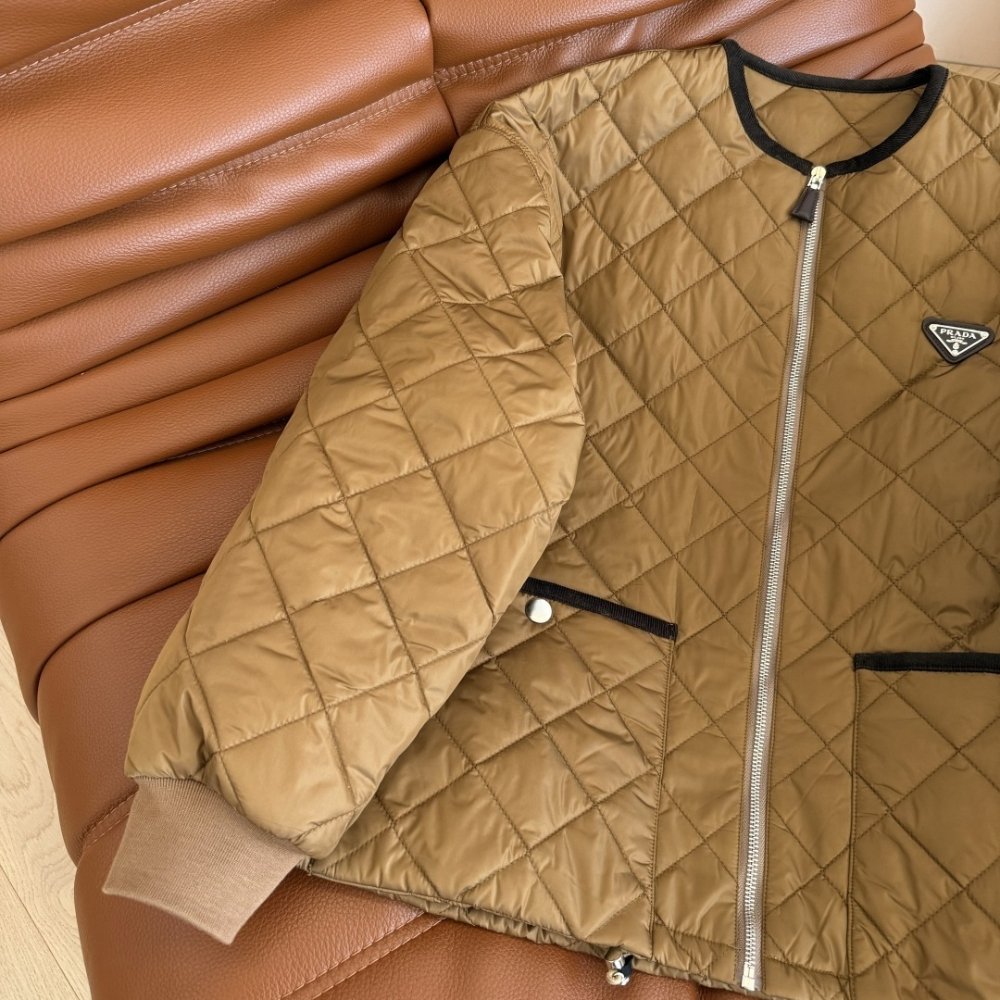 Pra*a Quilted Lightweight Re Nylon Jacket Cork Beige 292167 1Wq9 F0594 S Ooo