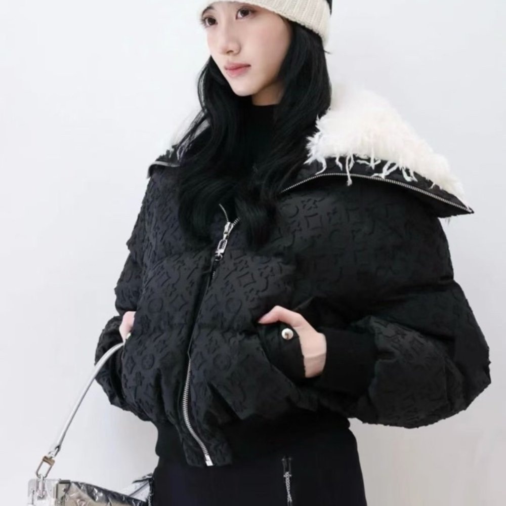 L0vis Vvtt0n Feather Collar Puffer Jacket Black 1Aiphc