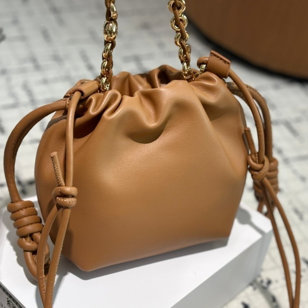 L0ew* Mini Flamenco Purse In Mellow Nappa Brown 16Cm A914Cbpx03 6715