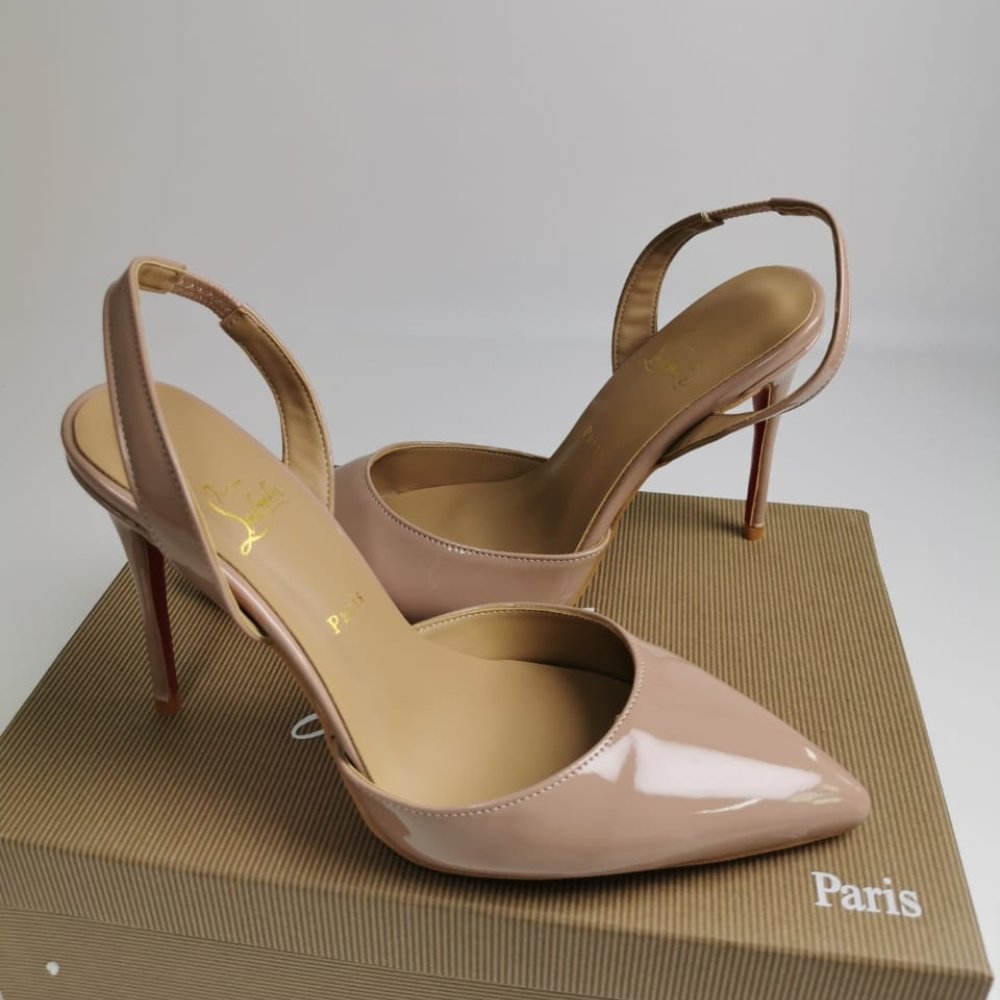 Chr1st1an Louboutin Apostropha Sling 80 Beige 1240830N295