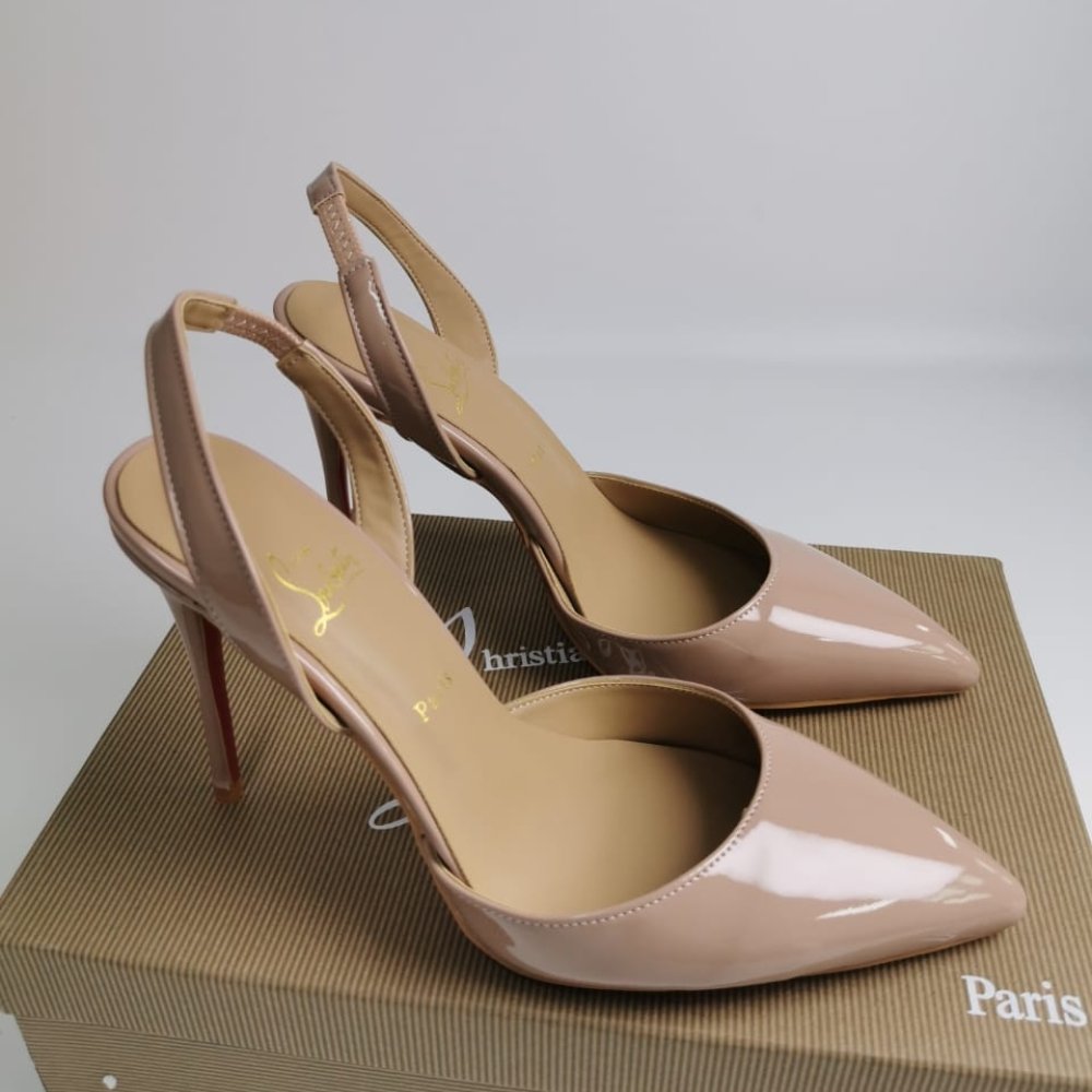 Chr1st1an Louboutin Apostropha Sling 80 Beige 1240830N295
