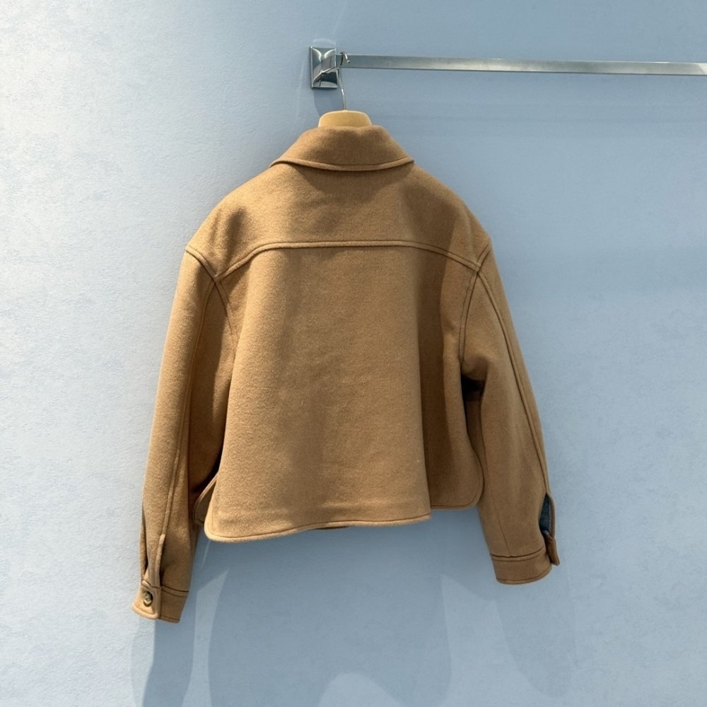 Miu Miu Bonded Camel Hair Blouson Jacket Camel Brown Ml1331 175T F0040 S Ooo