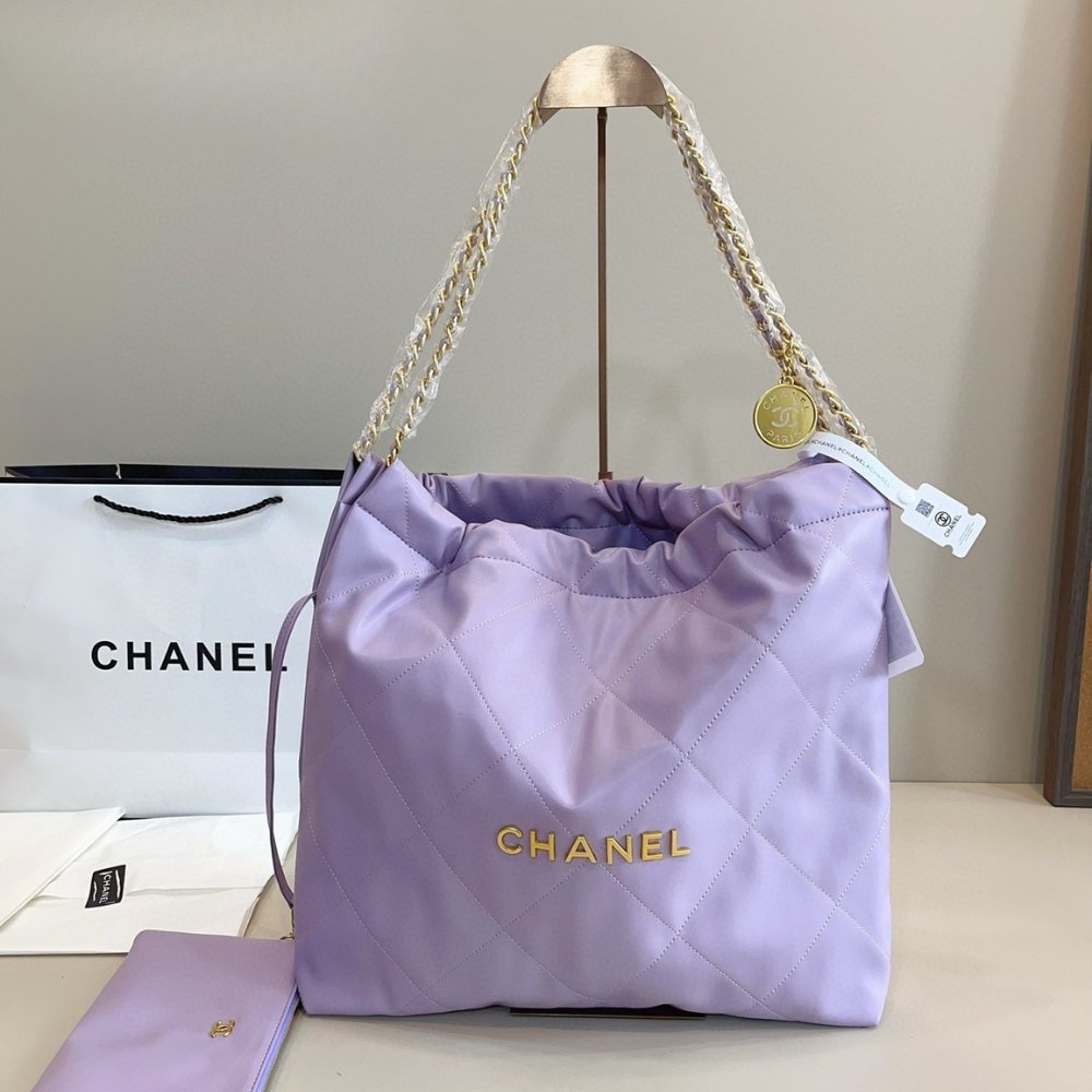Ch**el 22 Medium Handbag Purple 35Cm