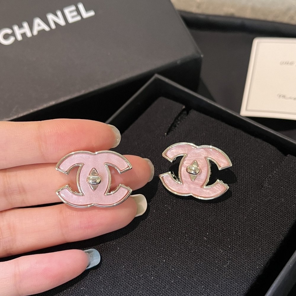 Ch**el Stud Earrings Pink Gold Abg299 B21878 U3494