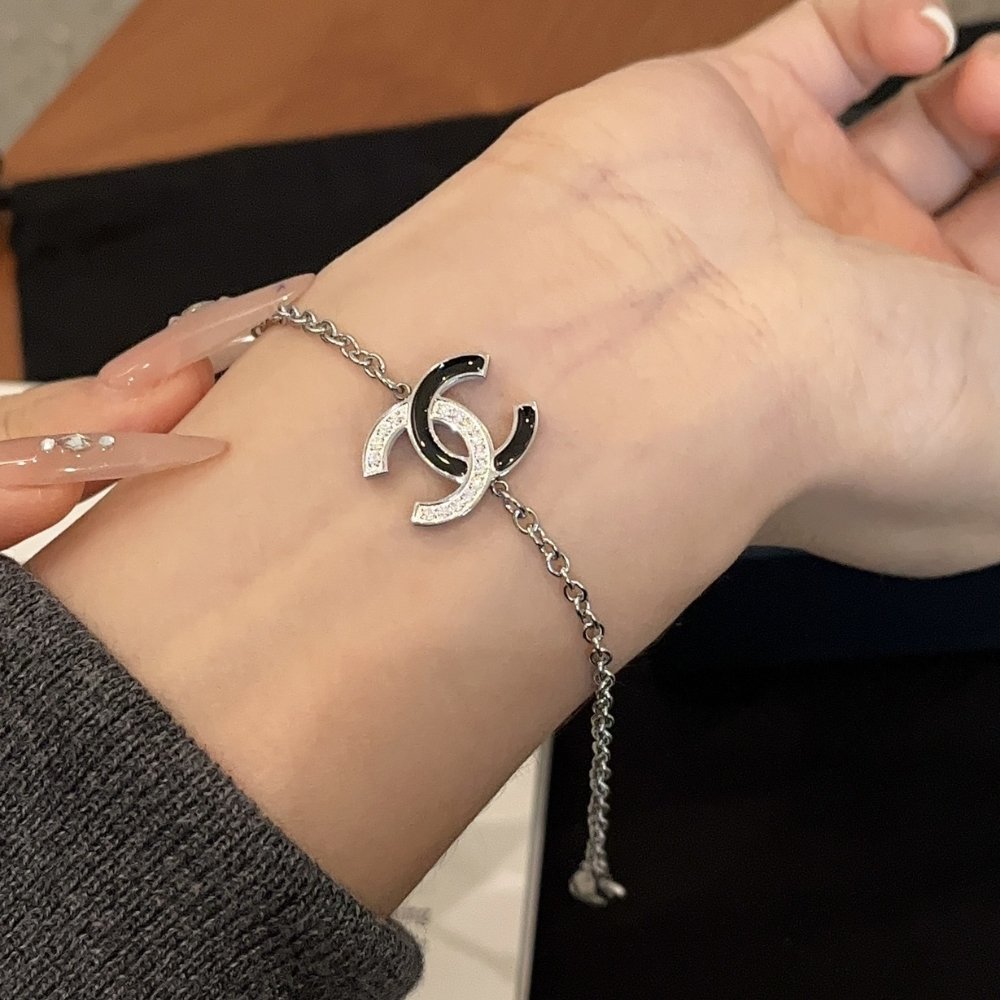 Ch**el Cc Logo Chain Bracelet Silver Abf797 B20581 U0944